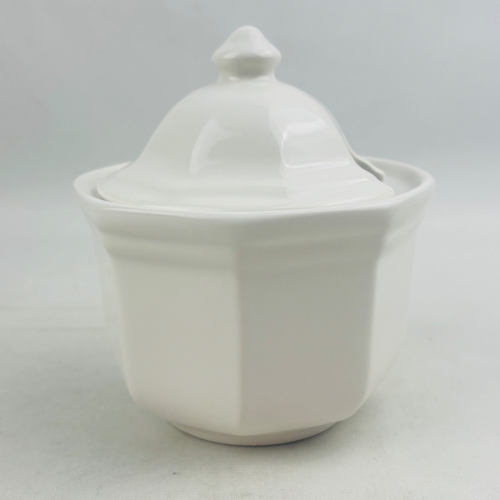 Pfaltzgraff Heritage White Jam Jelly Condiment Jar & Lid Stoneware Serving